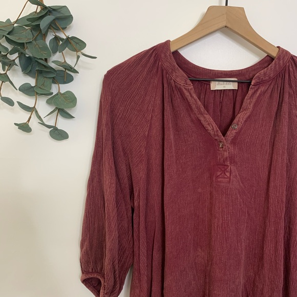 Altar’d State maroon oversized peplum top - Picture 2 of 7
